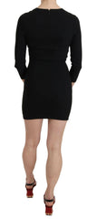 John Richmond Black Crystal Stretch Mini Shift Dress -   -  John Richmond.