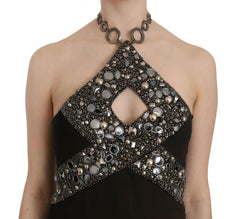 John Richmond Black Sequined Stretch Mini Shift Dress -   -  John Richmond.