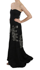 John Richmond Black Sequined Flare Ball Gown Dress -   -  John Richmond.