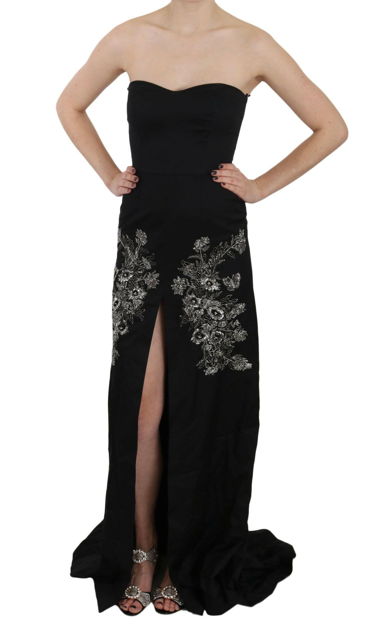 John Richmond Black Sequined Flare Ball Gown Dress -   -  John Richmond.