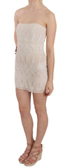 John Richmond Beige Beaded Silk Short Mini Gown  Dress -   -  John Richmond.