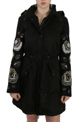 John Richmond Floral Sequined Beaded Hooded Jacket Coat -   -  John Richmond.