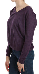 BYBLOS Purple V-neck Long Sleeve Pullover Top -   -  BYBLOS.