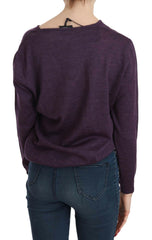BYBLOS Purple V-neck Long Sleeve Pullover Top -   -  BYBLOS.