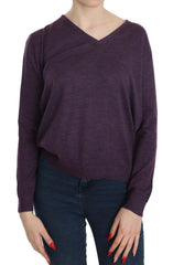 BYBLOS Purple V-neck Long Sleeve Pullover Top -   -  BYBLOS.