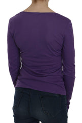 Exte Purple Crystal Embellished Long Sleeve Casual Top -   -  Exte.