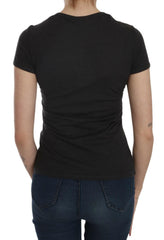 Exte Black Hearts Print Short Sleeve Casual Shirt Top -   -  Exte.