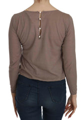 PINK MEMORIES Brown Lace See Through Long Sleeve Top -   -  PINK MEMORIES.