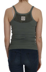 PINK MEMORIES Green Sleeveless Spaghetti Tank T-Shirt Blouse -   -  PINK MEMORIES.