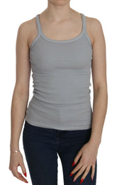PINK MEMORIES Light Grey Sleeveless Spaghetti Strap Blouse -   -  PINK MEMORIES.