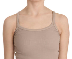 PINK MEMORIES Brown Sleeveless Spaghetti Strap Top Blouse -   -  PINK MEMORIES.