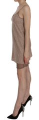 PINK MEMORIES Beige Spaghetti Strap A-line Mini Cotton Dress -   -  PINK MEMORIES.