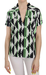 Costume National Multi Color Plunging Top Blouse - - Costume National.