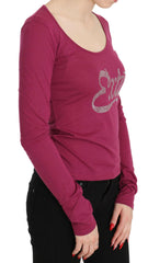 Pink Exte Crystal Embellished Long Sleeve Top -   -  Exte.