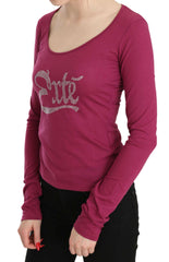 Pink Exte Crystal Embellished Long Sleeve Top -   -  Exte.