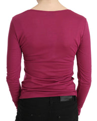 Pink Exte Crystal Embellished Long Sleeve Top -   -  Exte.