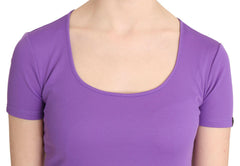 GF Ferre Purple 100% Polyester Short Sleeve Top Blouse - - GF Ferre.