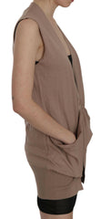 PINK MEMORIES Brown 100% Cotton Sleeveless Cardigan Top Vest -   -  PINK MEMORIES.