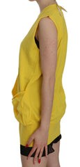 PINK MEMORIES Yellow 100% Cotton Sleeveless Cardigan Top Vest -   -  PINK MEMORIES.