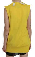 PINK MEMORIES Yellow 100% Cotton Sleeveless Cardigan Top Vest -   -  PINK MEMORIES.