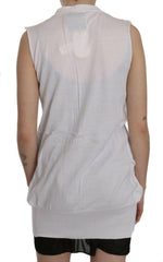 PINK MEMORIES White 100% Cotton Sleeveless Cardigan Top Vest -   -  PINK MEMORIES.
