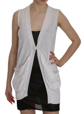PINK MEMORIES White 100% Cotton Sleeveless Cardigan Top Vest -   -  PINK MEMORIES.