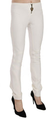 Just Cavalli White Mid Waist Skinny Dress Trousers Pants - - Just Cavalli.