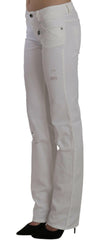 Costume National White Cotton Slim Fit Straight Jeans Pants -   -  Costume National.