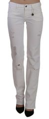Costume National White Cotton Slim Fit Straight Jeans Pants -   -  Costume National.