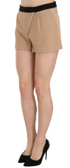 Costume National Shorts Beige Cotton Mid Waist Mini Short - - Costume National.
