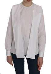 Dsquared² White Crew Neck Long Sleeve Cotton Blouse -   -  Dsquared².