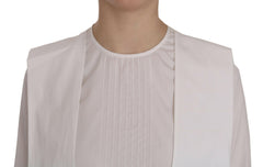 Dsquared² White Crew Neck Long Sleeve Cotton Blouse -   -  Dsquared².