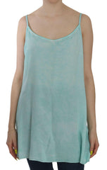 Ermanno Scervino Blue Sleeveless Spaghetti Dress Blouse - - Ermanno Scervino.