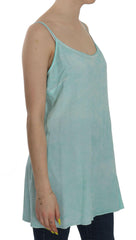 Ermanno Scervino Blue Sleeveless Spaghetti Dress Blouse - - Ermanno Scervino.