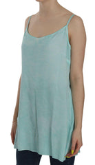 Ermanno Scervino Blue Sleeveless Spaghetti Dress Blouse - - Ermanno Scervino.