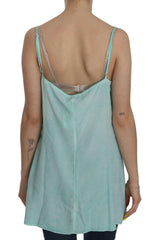 Ermanno Scervino Blue Sleeveless Spaghetti Dress Blouse - - Ermanno Scervino.