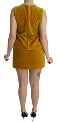 Dolce & Gabbana Mustard Velvet Stretch Shift Mini Dress -   -  Dolce & Gabbana.
