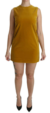 Dolce & Gabbana Mustard Velvet Stretch Shift Mini Dress -   -  Dolce & Gabbana.