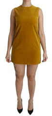 Dolce & Gabbana Mustard Velvet Stretch Shift Mini Dress -   -  Dolce & Gabbana.