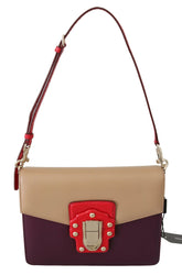 Dolce & Gabbana Purple Beige Red Leather Crossbody Purse Bag -  Luxury Shoulder Bag for Women -  Dolce & Gabbana.
