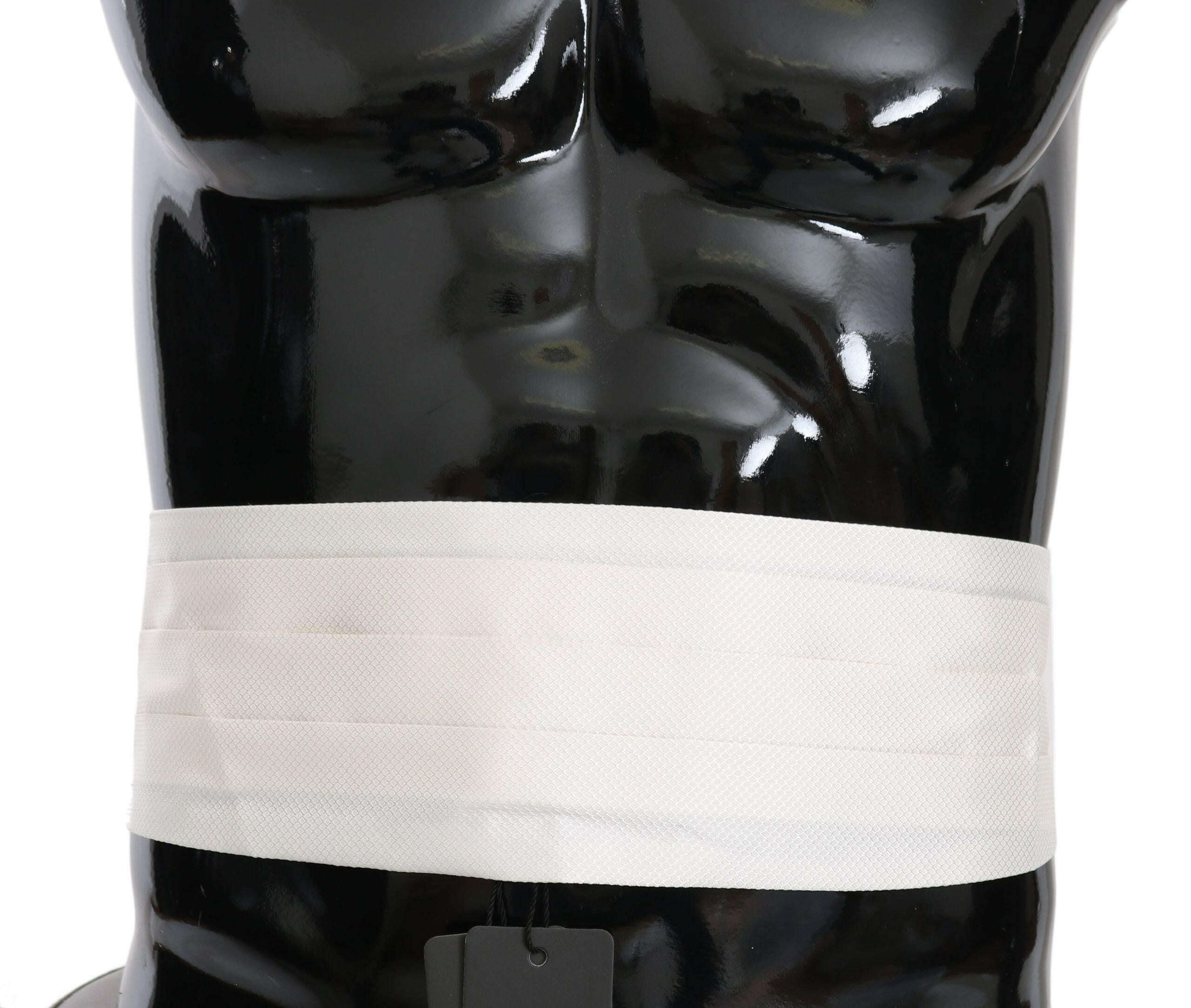Dolce & Gabbana White Men Waist Belt 100% Silk Cummerbund -  Men´s Cummerbund -  Dolce & Gabbana.