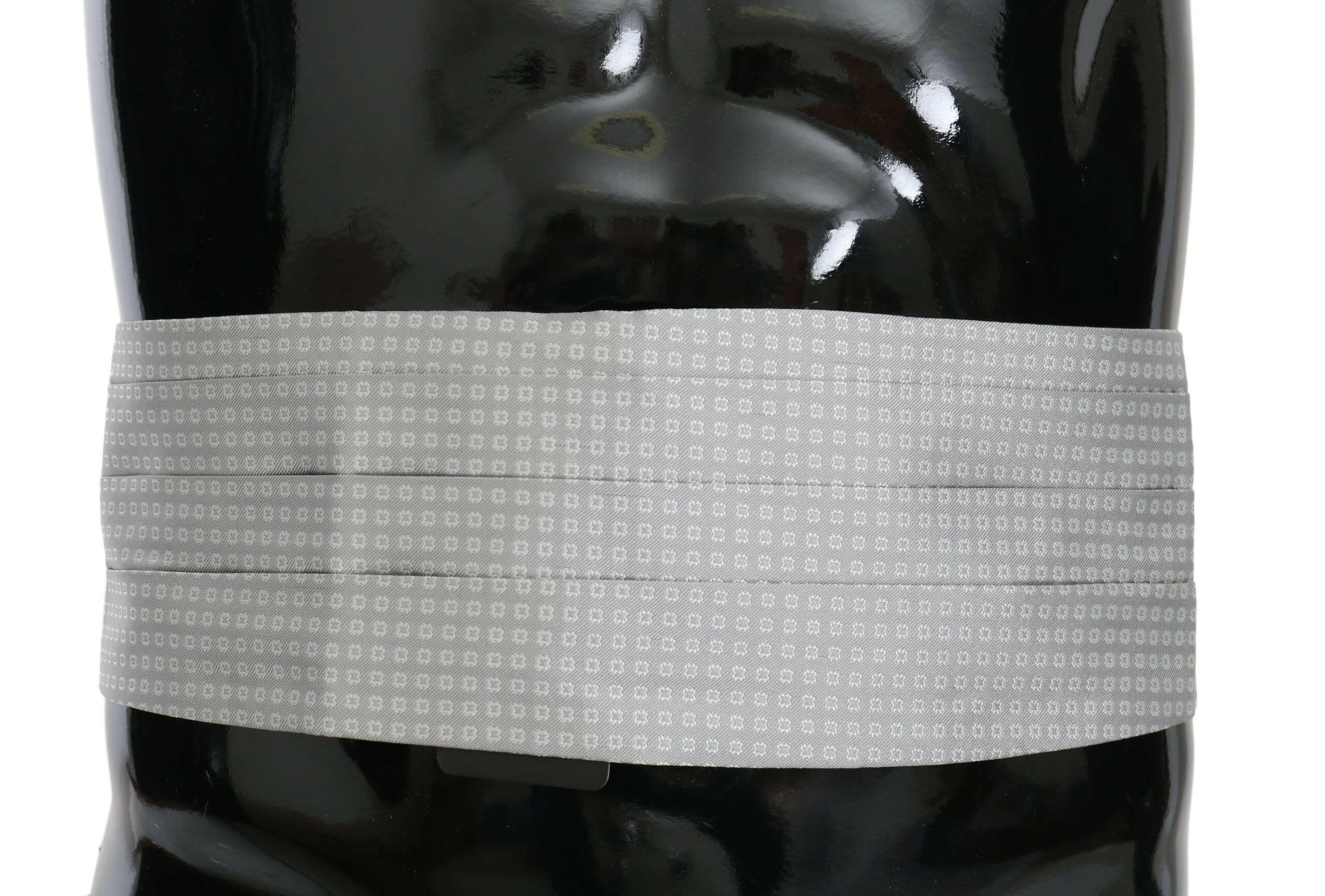 Dolce & Gabbana Gray Patterned Waist Belt Silk Cummerbund - Men´s Cummerbund - Dolce & Gabbana.