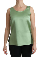 Dolce & Gabbana Green Sleeveless 100% Silk Top Tank Blouse -   -  Dolce & Gabbana.