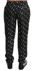 Dolce & Gabbana Silk Black Musical Instrument Trouser Pants -   -  Dolce & Gabbana.