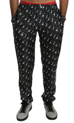 Dolce & Gabbana Silk Black Musical Instrument Trouser Pants -   -  Dolce & Gabbana.