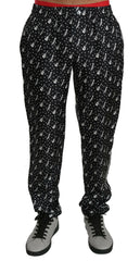 Dolce & Gabbana Silk Black Musical Instrument Trouser Pants -   -  Dolce & Gabbana.