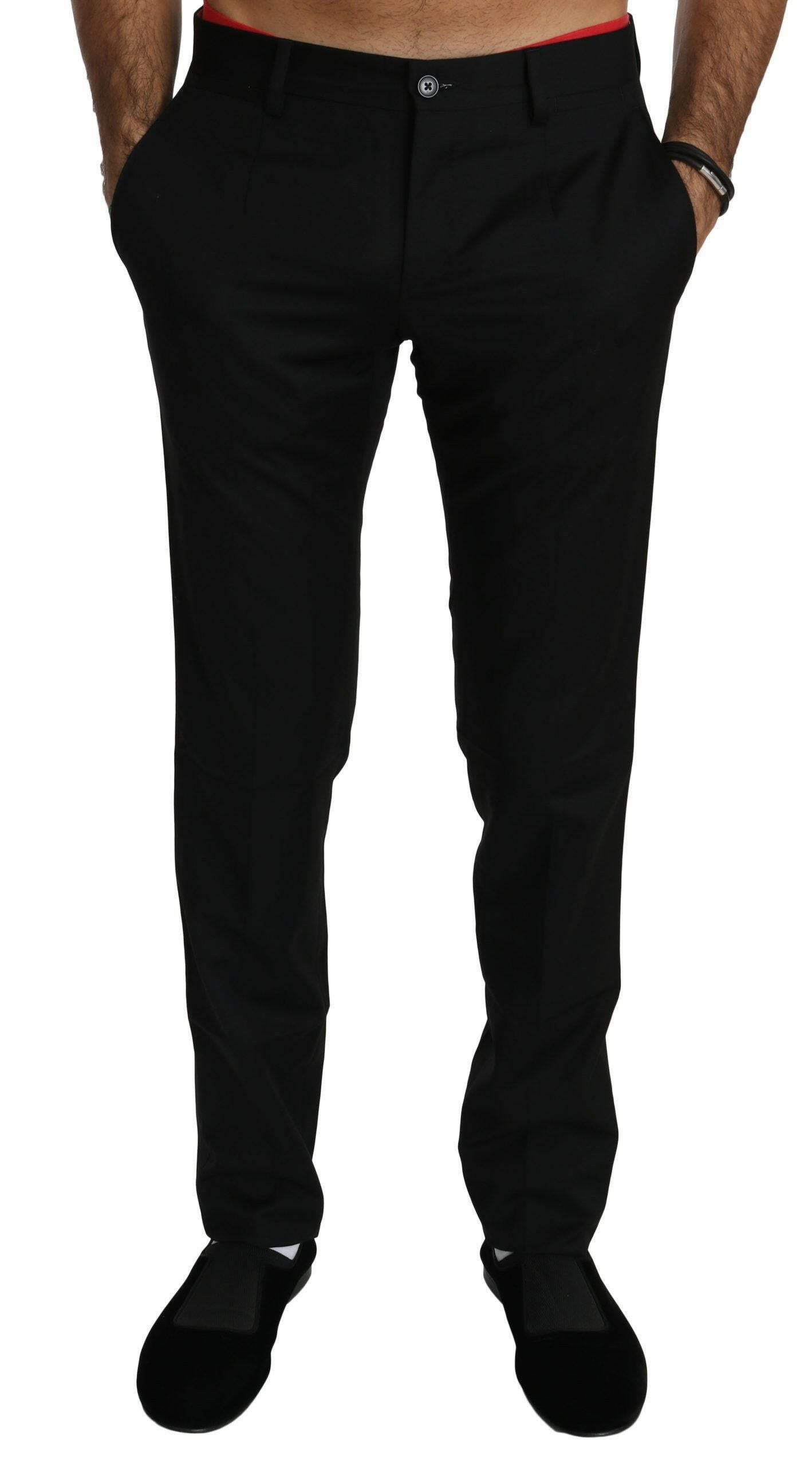 Dolce & Gabbana Black Dress Formal Trouser Mens Wool Pants -   -  Dolce & Gabbana.