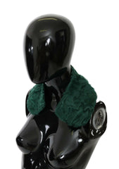 Dolce & Gabbana Green Fur Shoulder Collar Wrap Lambskin Scarf - - Dolce & Gabbana.