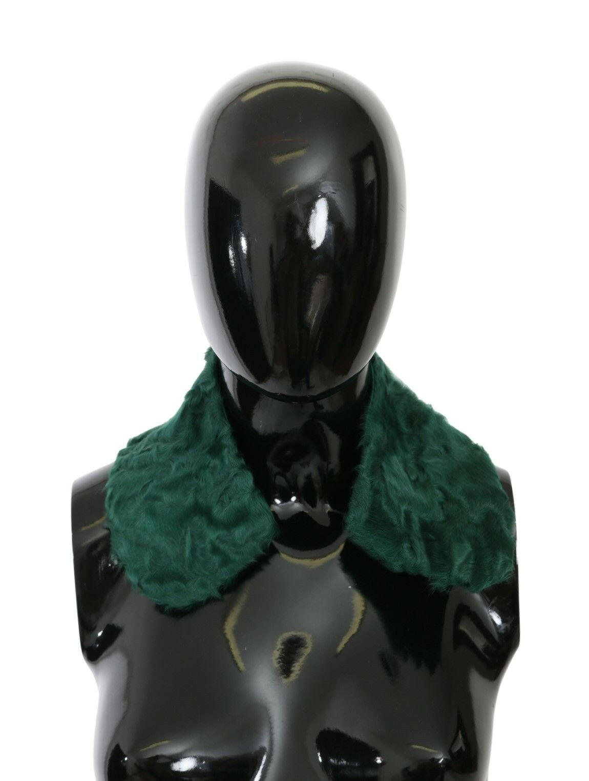 Dolce & Gabbana Green Fur Shoulder Collar Wrap Lambskin Scarf - - Dolce & Gabbana.
