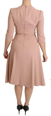 Dolce & Gabbana Pink 3/4 Sleeves A-line Viscose Dress -   -  Dolce & Gabbana.